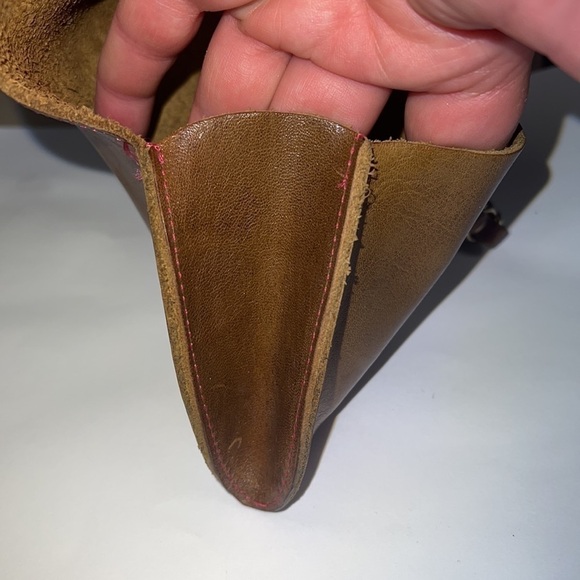 Dean. Cognac Leather Wristlet Clutch - Picture 6 of 9